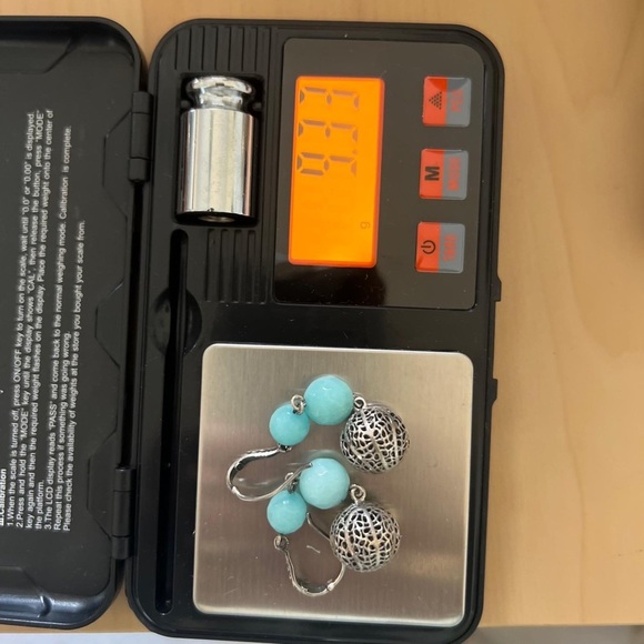 Silver and Turquoise Dangle Earrings - Picture 3 of 3